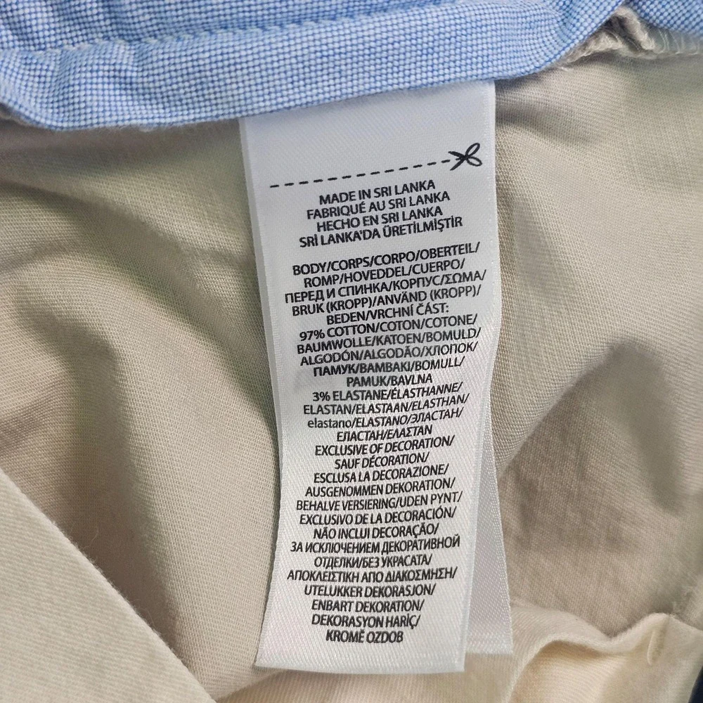 Polo Ralph Lauren Polo Chino Pants Mens 38x32 Beige Slim Stretch Straight Casual
